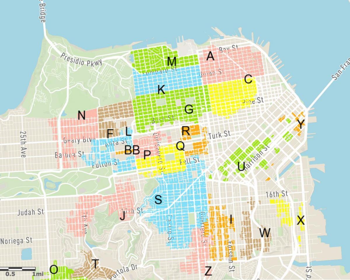 δωρεάν πάρκινγκ στο δρόμο Σαν Φρανσίσκο εμφάνιση χάρτη