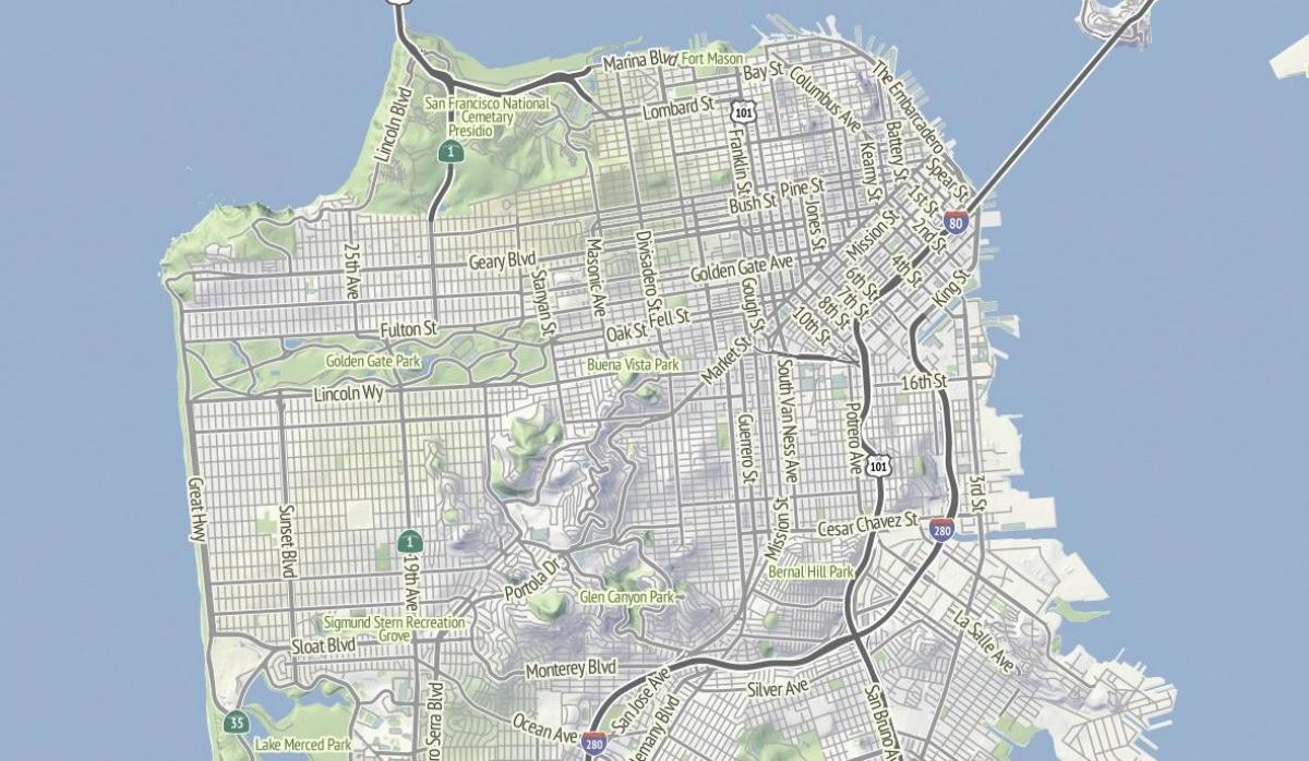 Χάρτης της San Francisco έδαφος