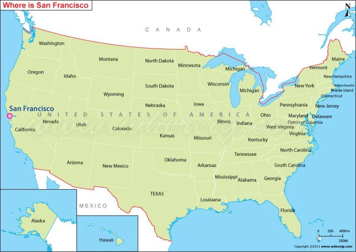 χάρτης του Σαν Φρανσίσκο, καλιφόρνια, ηπα