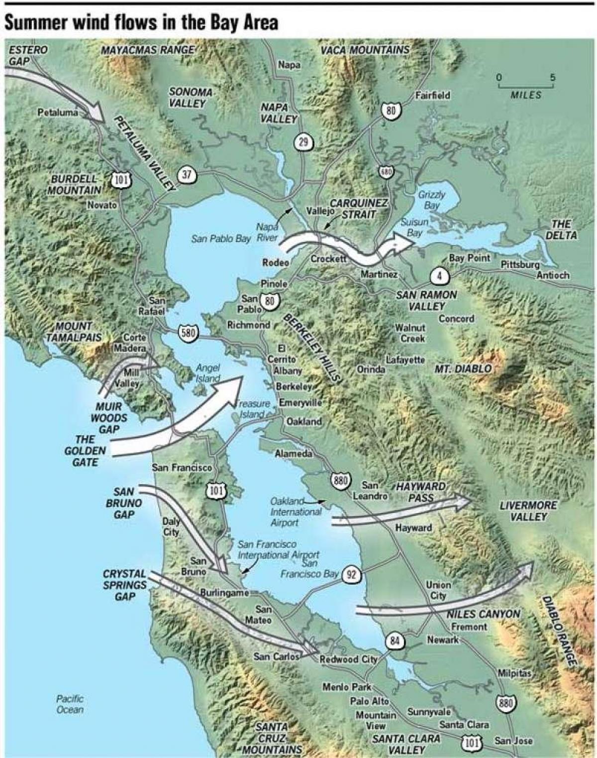 Χάρτης της San Francisco μικροκλίμα