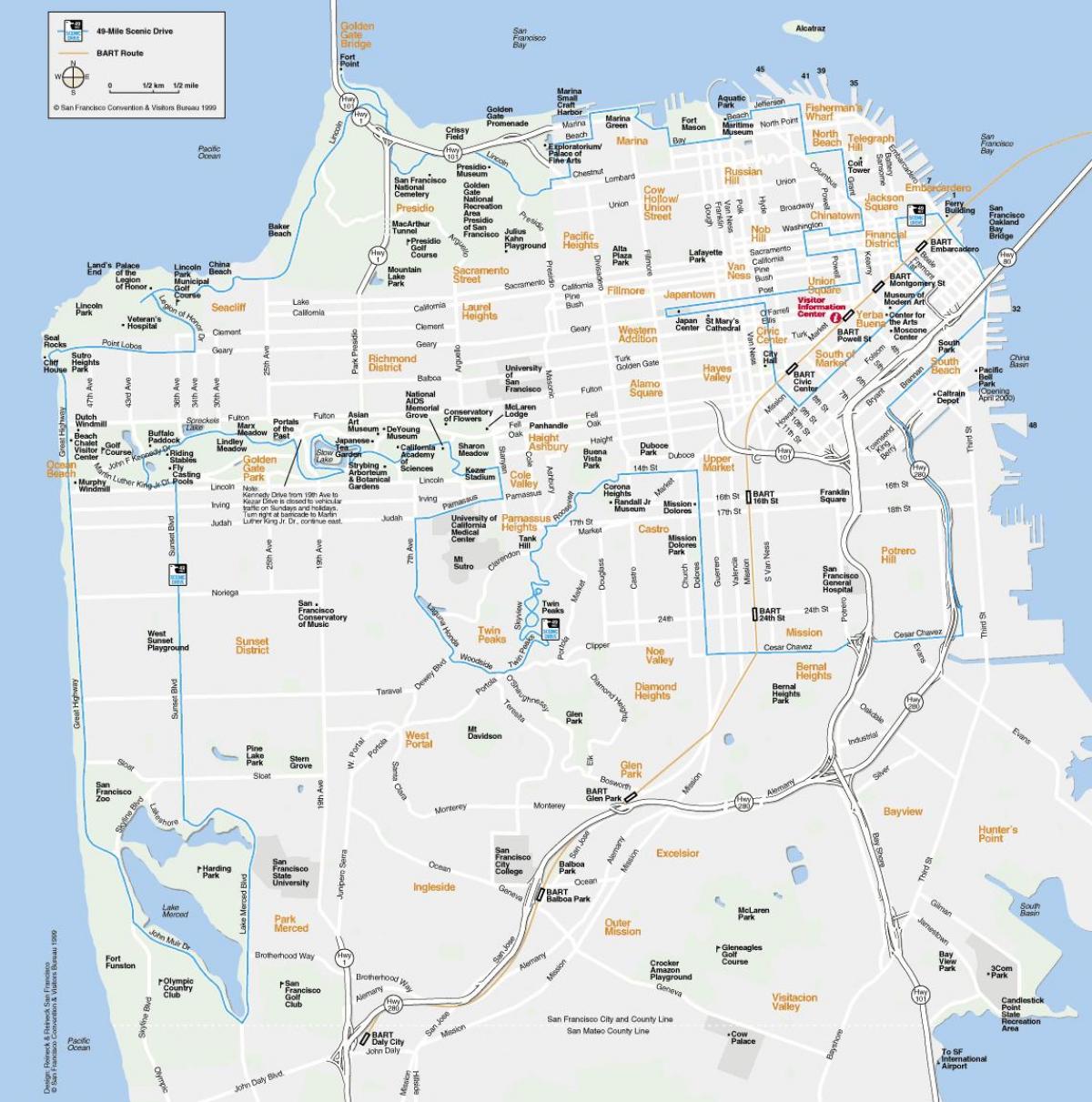 Χάρτης της San Francisco μνημεία