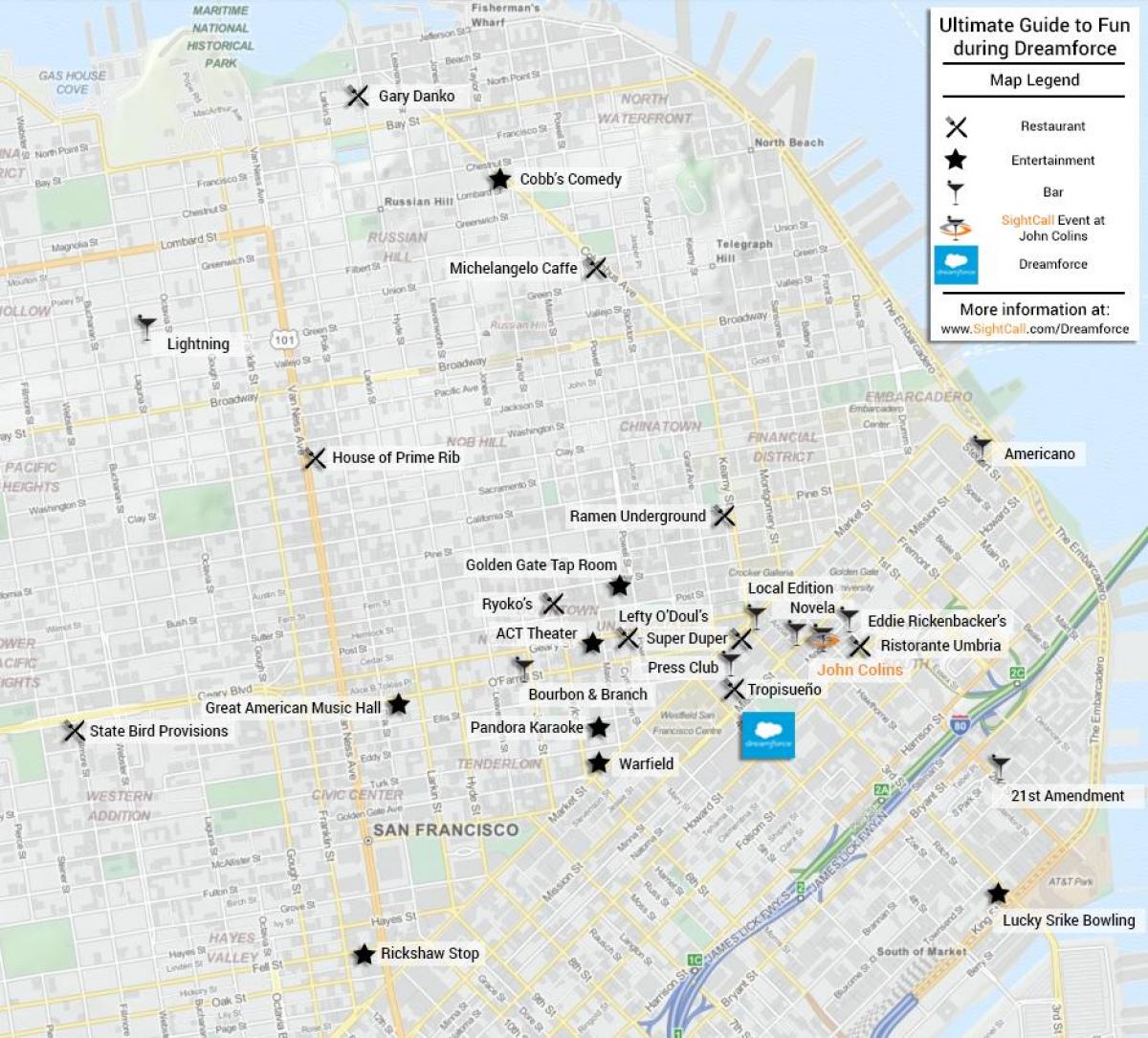 Χάρτης της San Francisco μπαρ