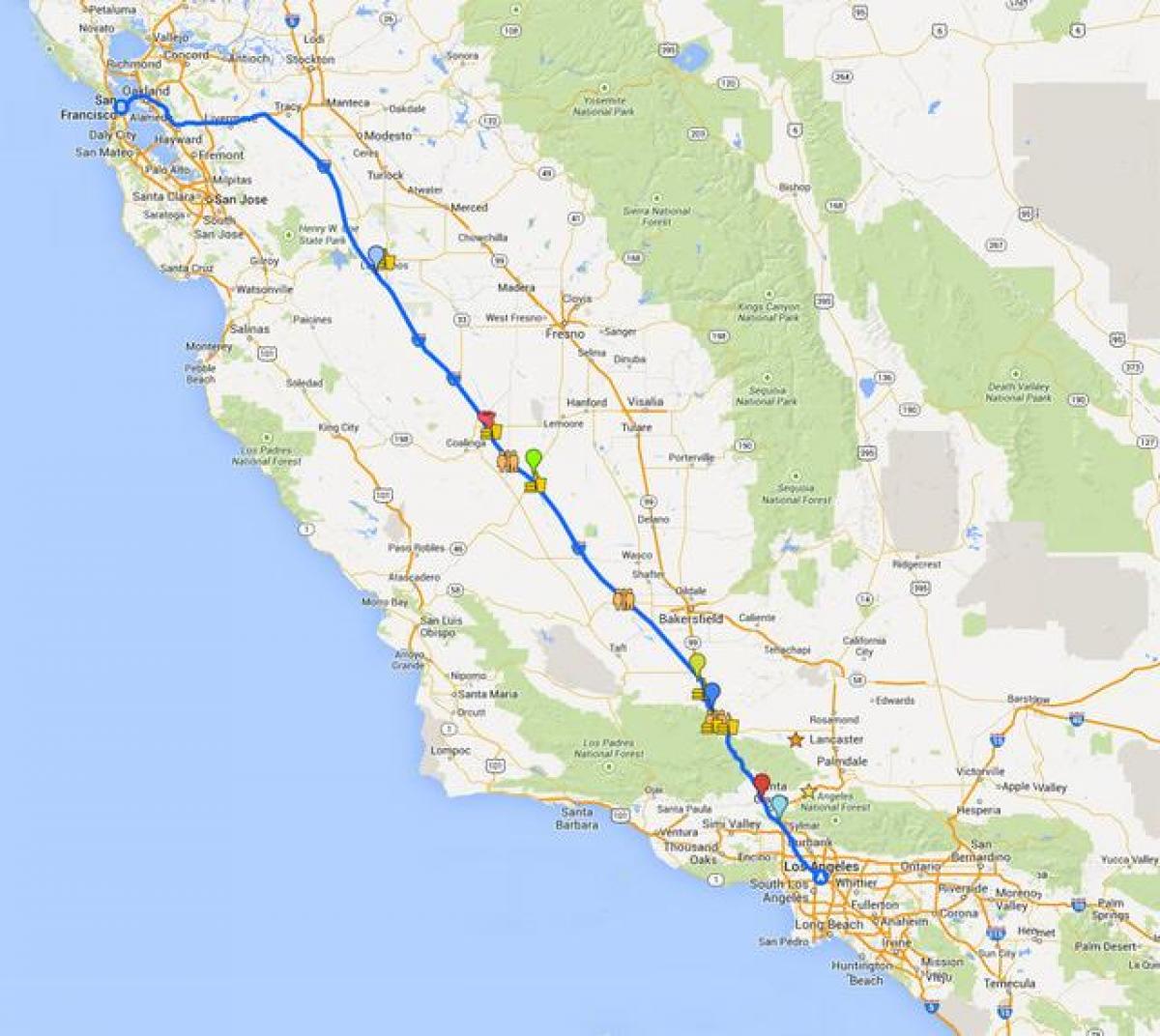 Χάρτης της San Francisco οδήγηση περιοδεία