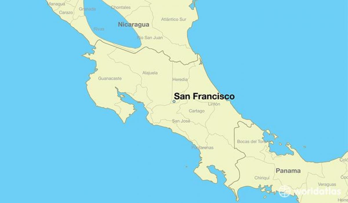 Χάρτης της San Francisco σε ένα κόσμο
