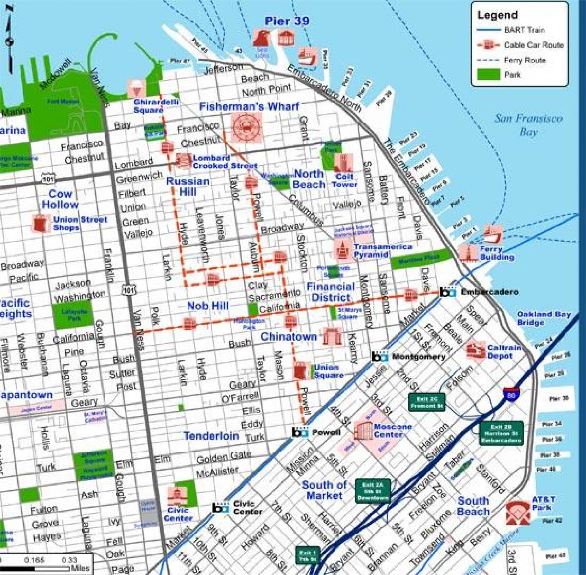 Σαν Φρανσίσκο τουριστικό χάρτη της πόλης