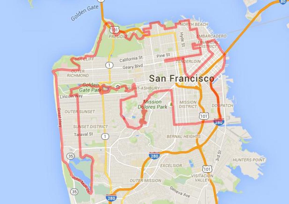 το golden gate park bike μονοπάτια χάρτης