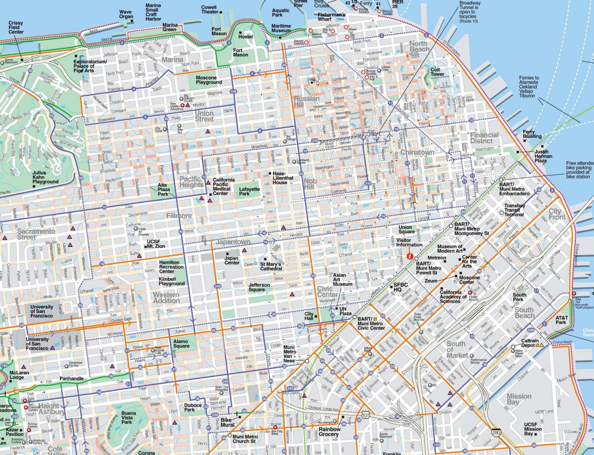 Χάρτης λεπτομερείς Σαν Φρανσίσκο