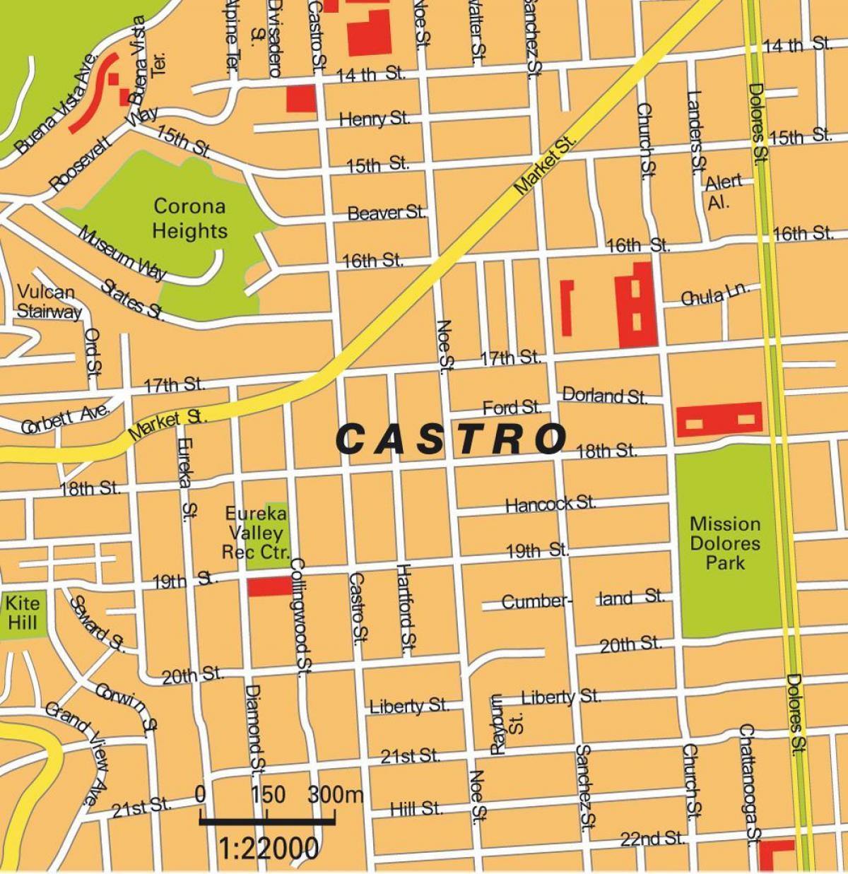 χάρτης της castro district σε Σαν Φρανσίσκο