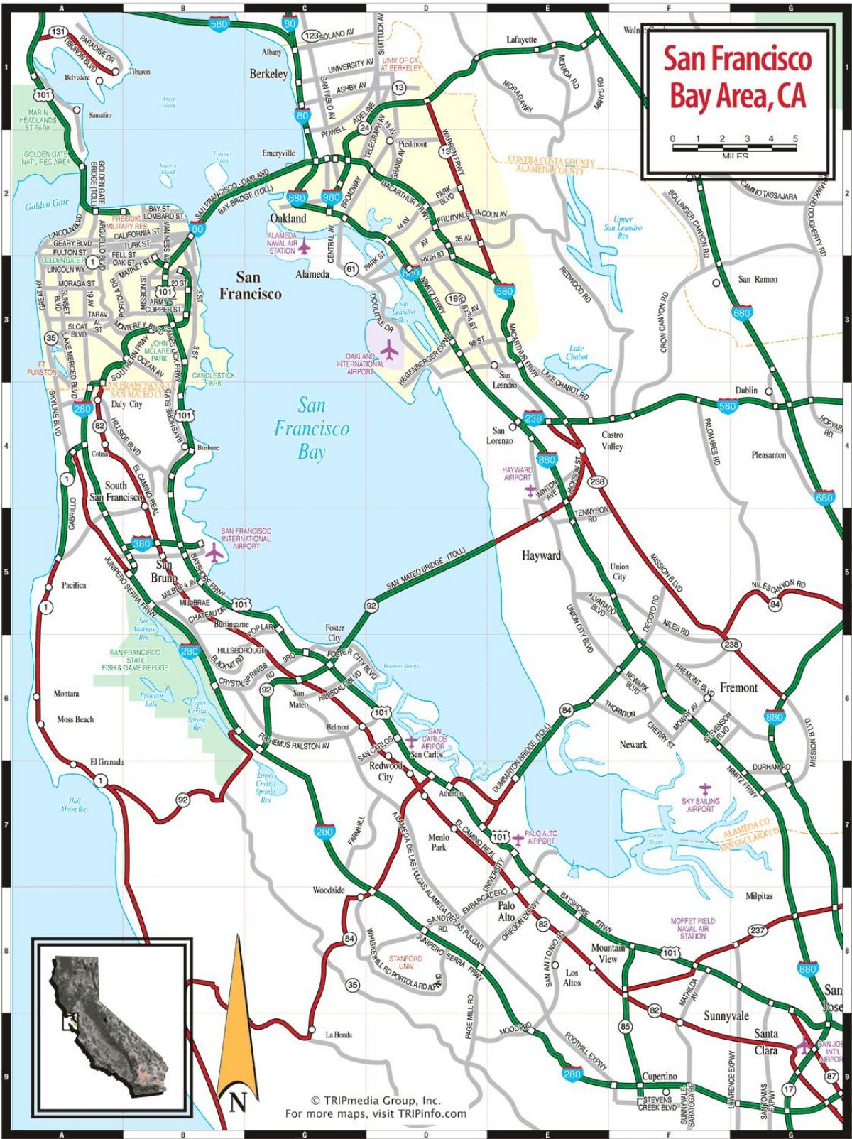 χάρτης της San Francisco bay area
