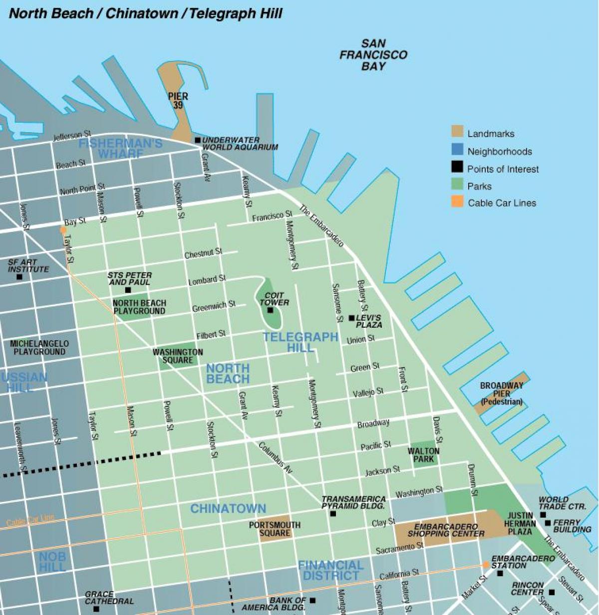 Χάρτης της north beach του Σαν Φρανσίσκο