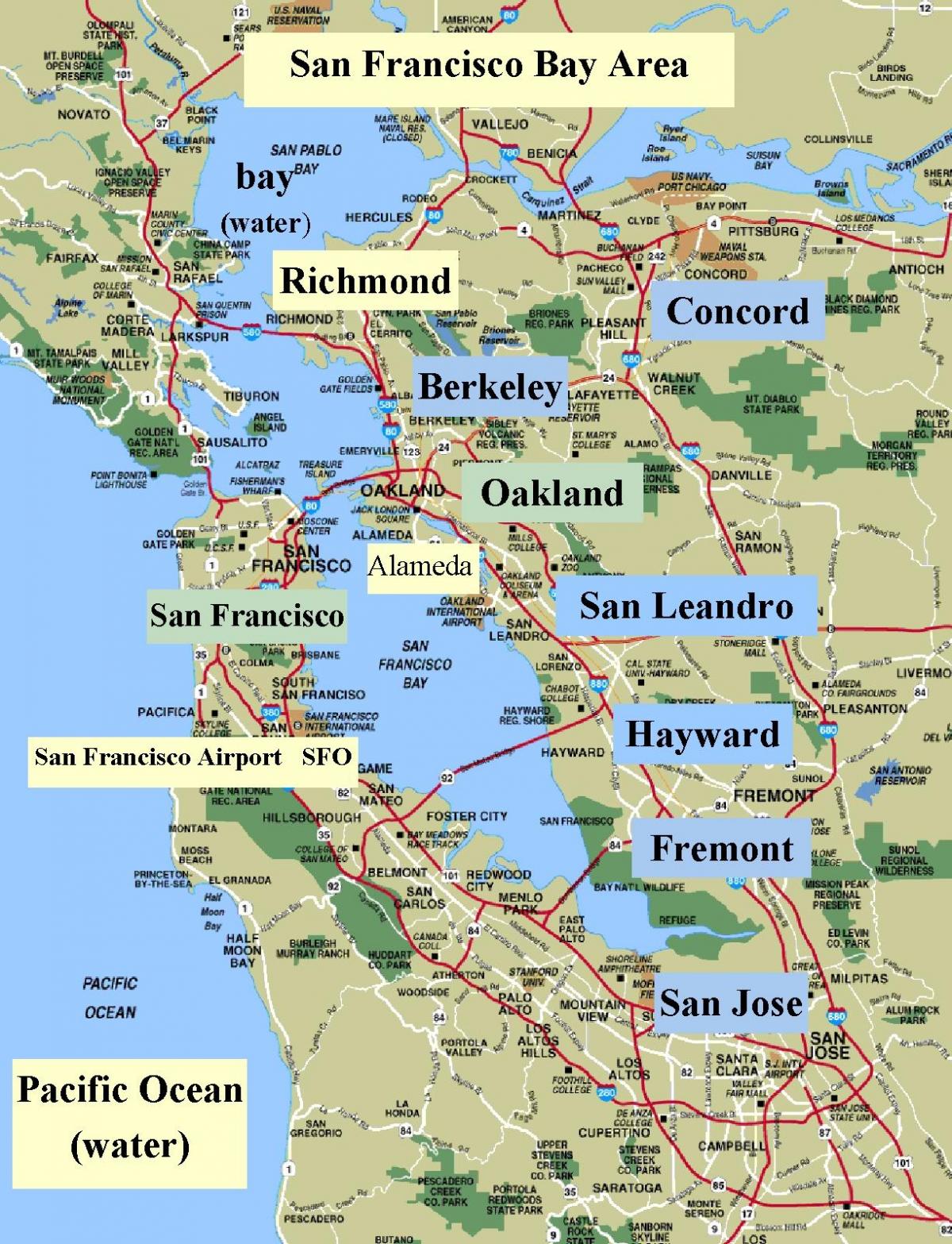 χάρτης του Σαν Φρανσίσκο καλιφόρνια
