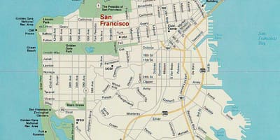Χάρτης της San Francisco κύρια αξιοθέατα