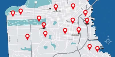 Χάρτης της San Francisco νοσοκομεία