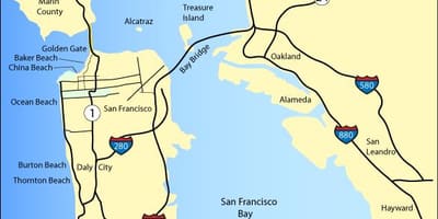 Χάρτης της San Francisco παραλίες