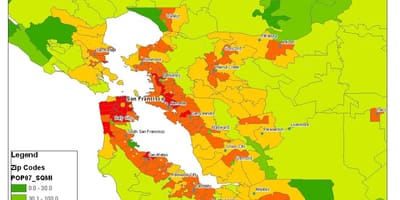 Χάρτης της San Francisco πληθυσμού
