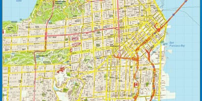 Χάρτης της San Francisco τοίχο