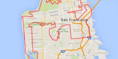 Το Golden gate park bike μονοπάτια χάρτης
