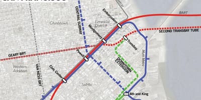 Χάρτης της transbay terminal