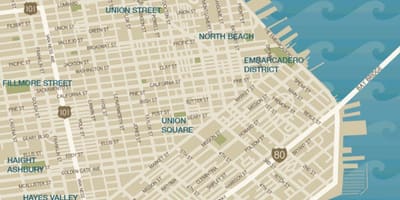 Χάρτης της πόλης του San Francisco union square
