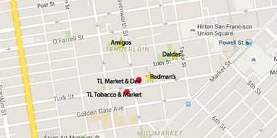 Χάρτης φιλέτο περιοχή του Σαν Φρανσίσκο