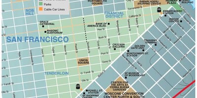 Χάρτης της περιοχή union square Σαν Φρανσίσκο
