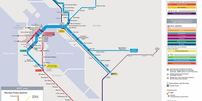 Bart σταθμούς Σαν Φρανσίσκο εμφάνιση χάρτη