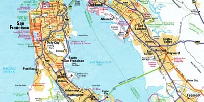 Χάρτης της bay area αυτοκινητόδρομο 