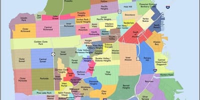 San Francisco bay area γειτονιά χάρτης