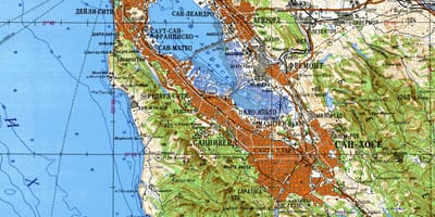 San Francisco bay area τοπογραφικός χάρτης