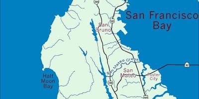 Χάρτης της bay area χερσόνησο