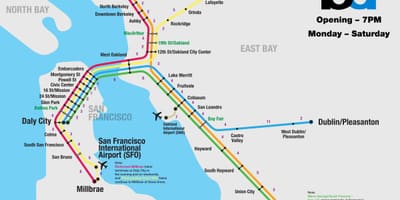 Bart σύστημα Σαν Φρανσίσκο εμφάνιση χάρτη