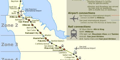 San Francisco caltrain χάρτης