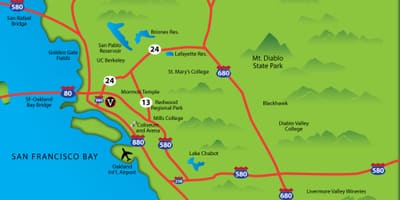 Χάρτης της east bay area, ca