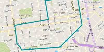 Χάρτης της hayes valley, Σαν Φρανσίσκο
