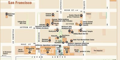 Χάρτης της japantown Σαν Φρανσίσκο