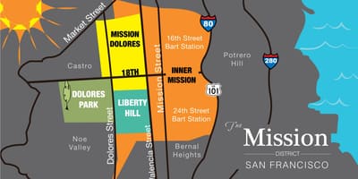 Χάρτης της mission district του Σαν Φρανσίσκο