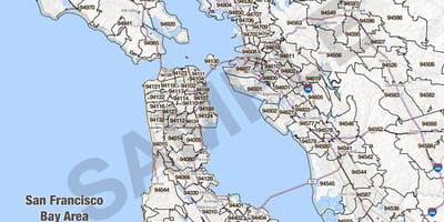 Bay area area code χάρτης