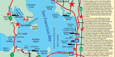 Χάρτης της San Francisco bay ψάρεμα 