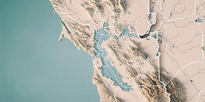 Χάρτης της San Francisco bay τοπογραφικό 