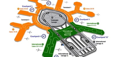 SFO διεθνή τερματικό αφίξεων χάρτης