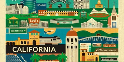 Χάρτης της silicon valley αφίσα
