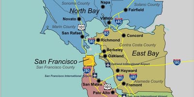 Χάρτης της south San Francisco bay area