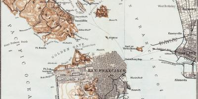 Χάρτης της vintage Σαν Φρανσίσκο 