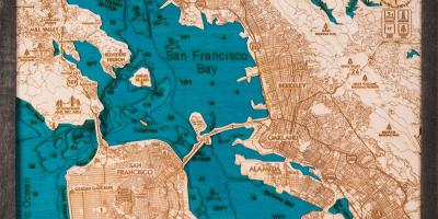 Χάρτης της San Francisco ξύλο