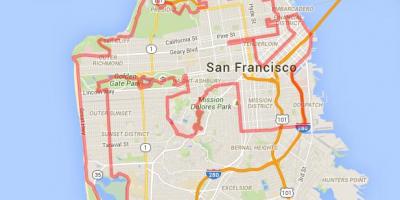 Το Golden gate park bike μονοπάτια χάρτης